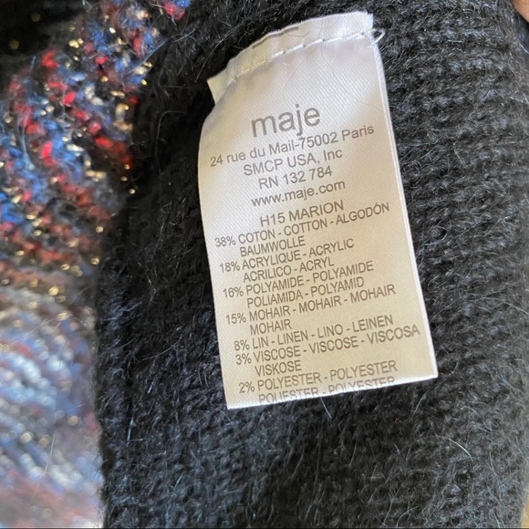 MAJE knitwear intarsia-knit zig zag cardigan coat - Picture 6 of 11